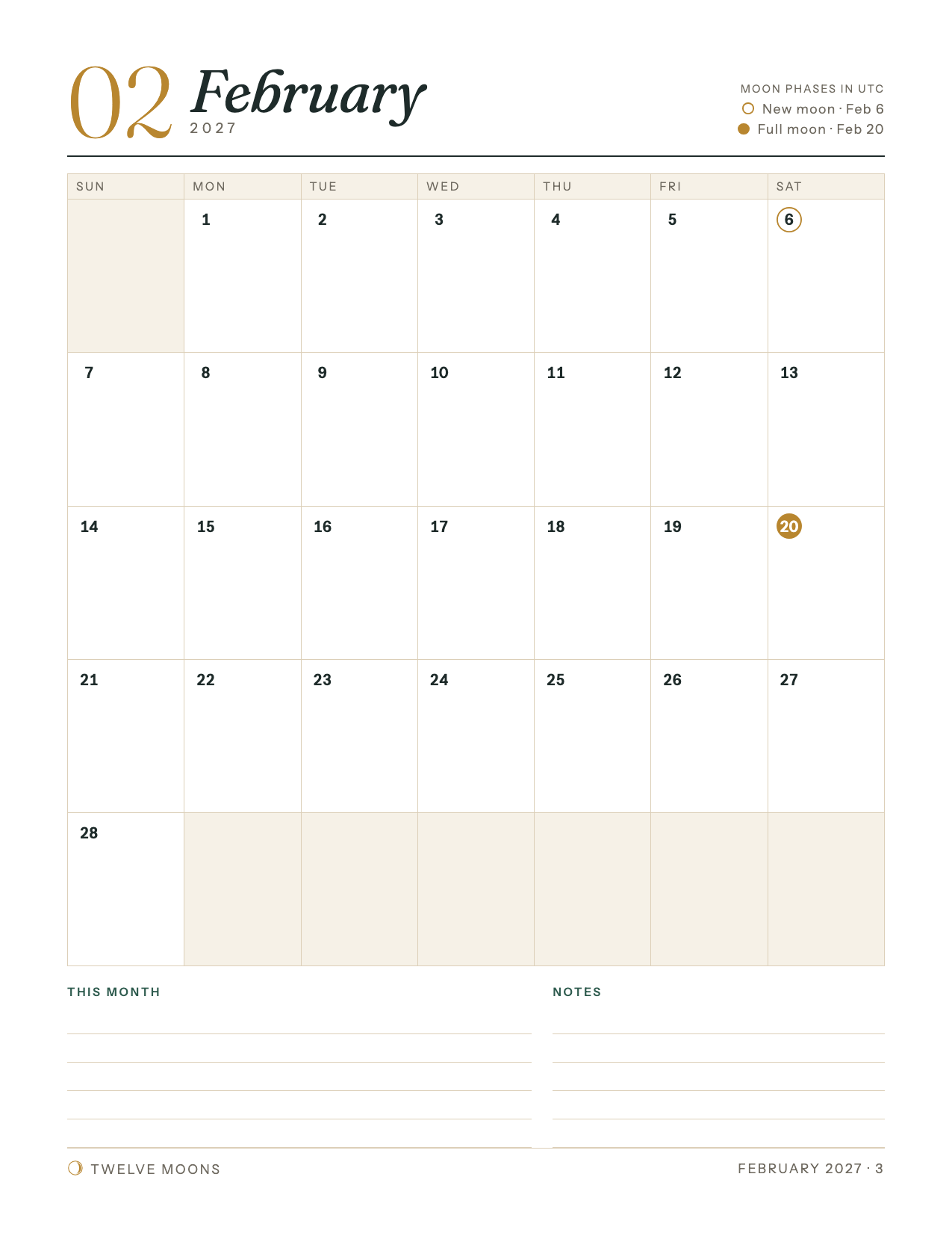 2027 Calendar (free printable): page preview 3 of 4
