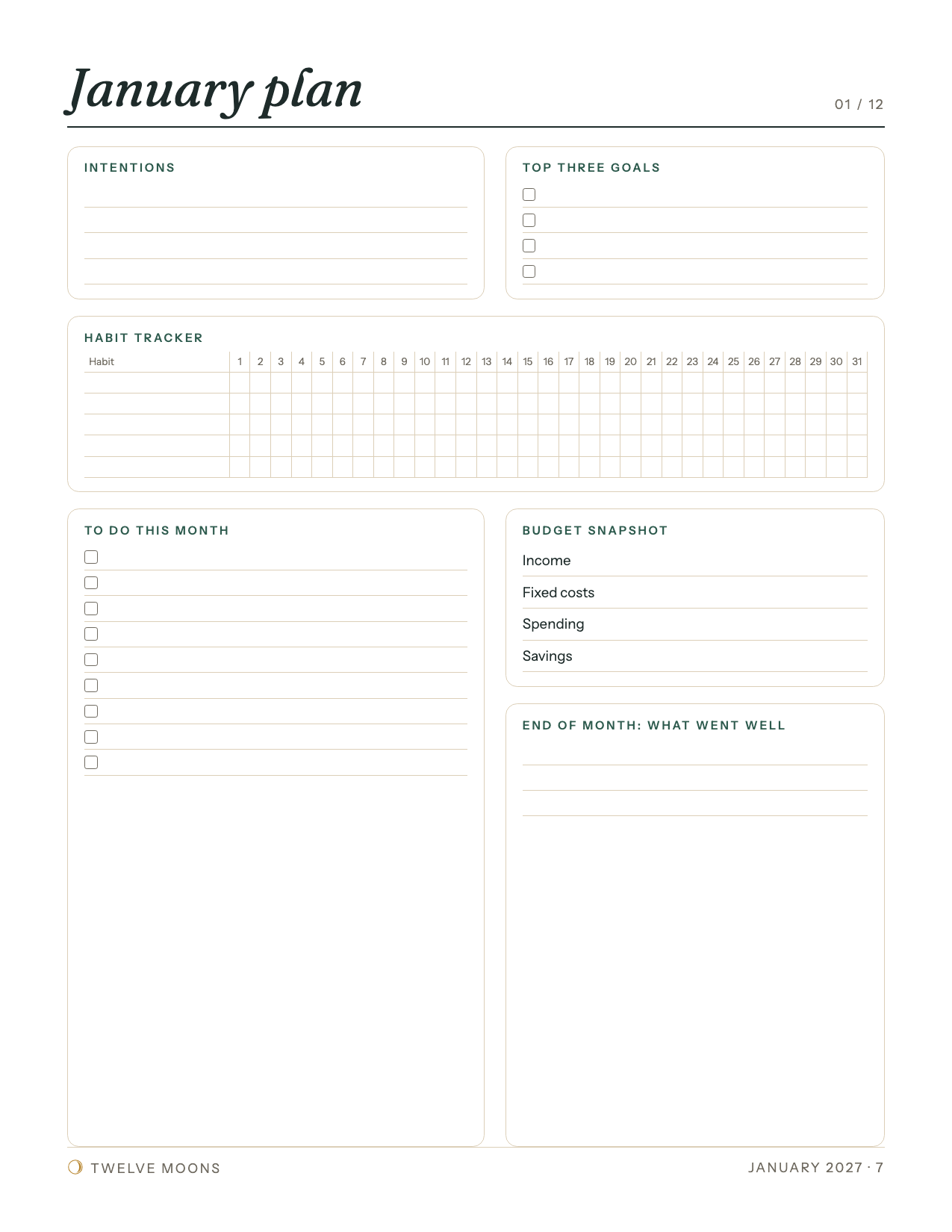 The 2027 Planner: page preview 3 of 6